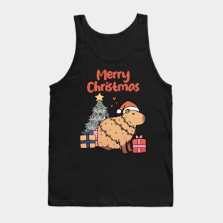 Merry Christmas a cute capybara ready for Christmas Tank Top